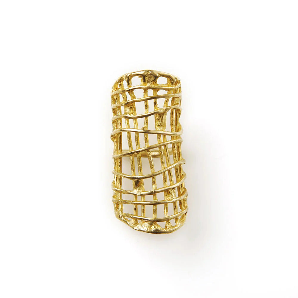 Anello Giulia Barela Rolling in Bronzo bagnato Oro 24 carati