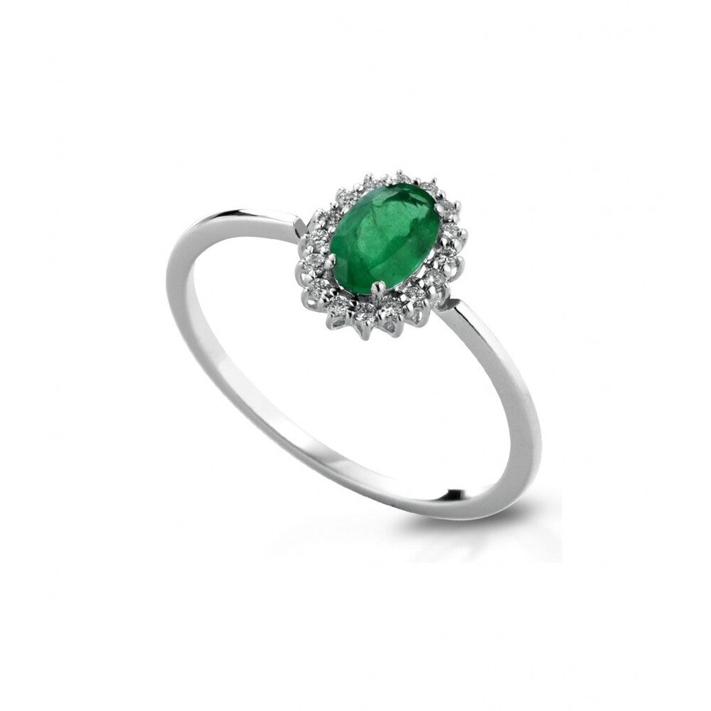Anello LELUNE Diamonds Oro, Diamanti e Smeraldo