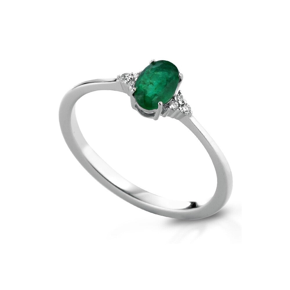 Anello LELUNE Diamonds Oro, Diamanti e Smeraldo