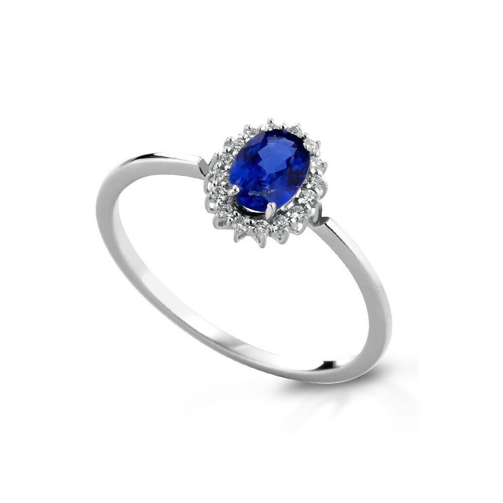 Anello LELUNE Diamonds Oro, Diamanti e Zaffiro Blu