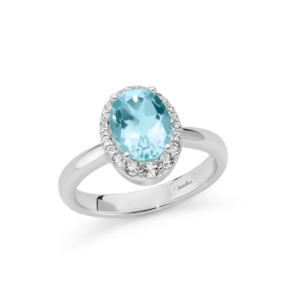 Anello Miluna Gemma del Cielo Ovale e Topazi