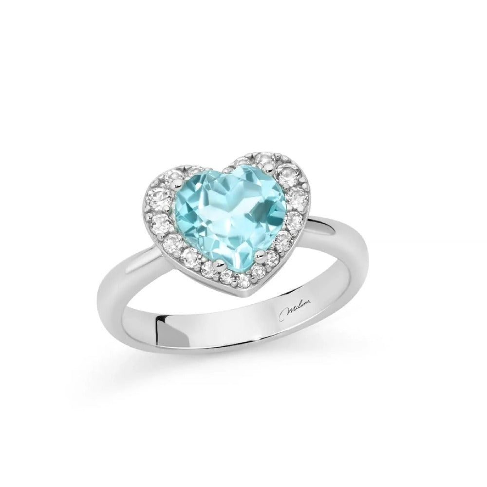 Anello Miluna Gemma del Ciel Cuore Medio e Topazi