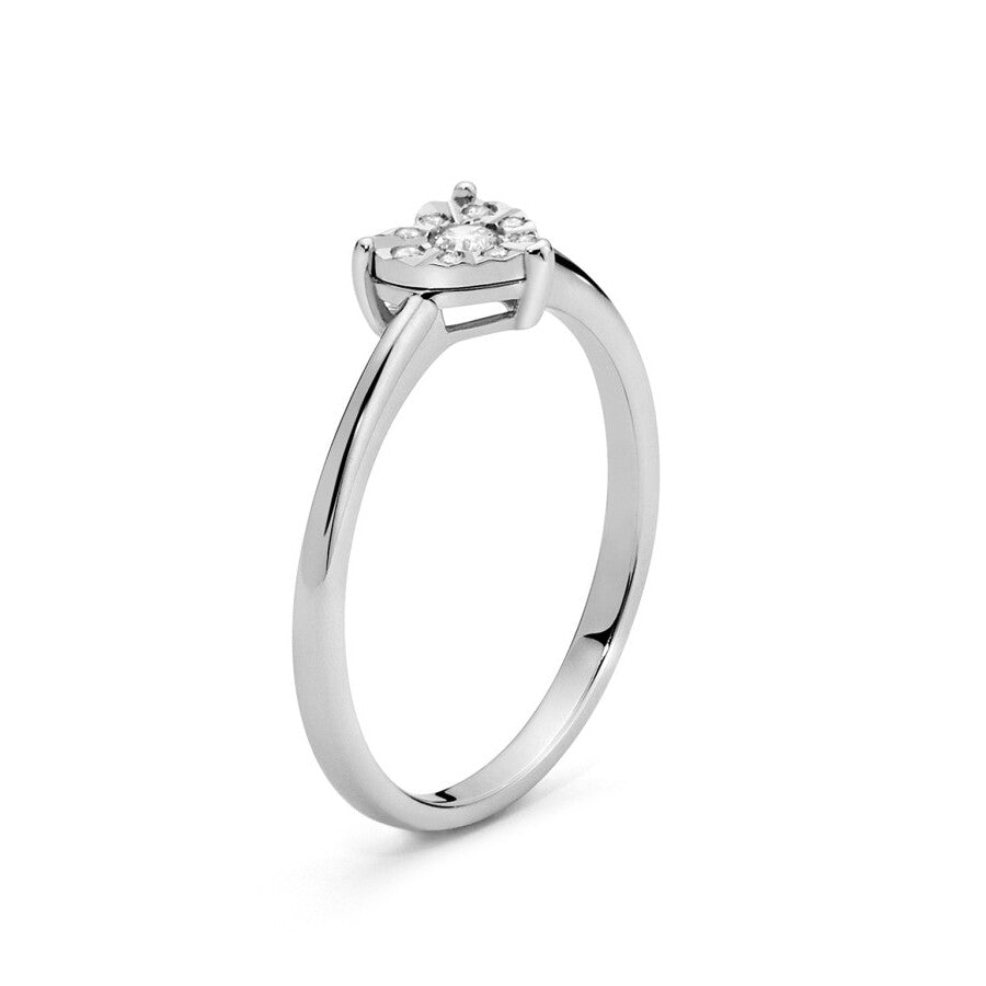 Anello MILUNA Cuore in Oro Bianco con Brillanti