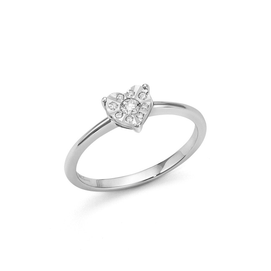 Anello MILUNA Cuore in Oro Bianco con Brillanti