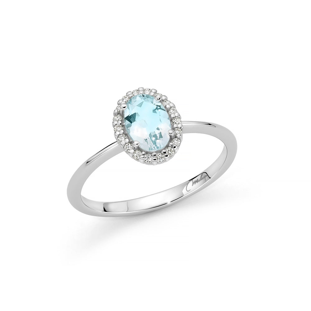 Anello MILUNA Acquamarina e Diamanti