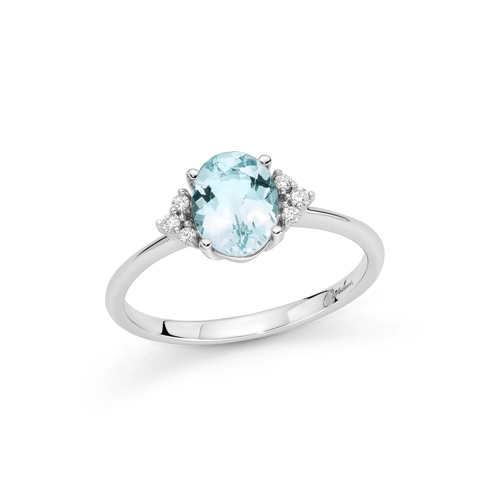 Anello MILUNA Acquamarina e Diamanti
