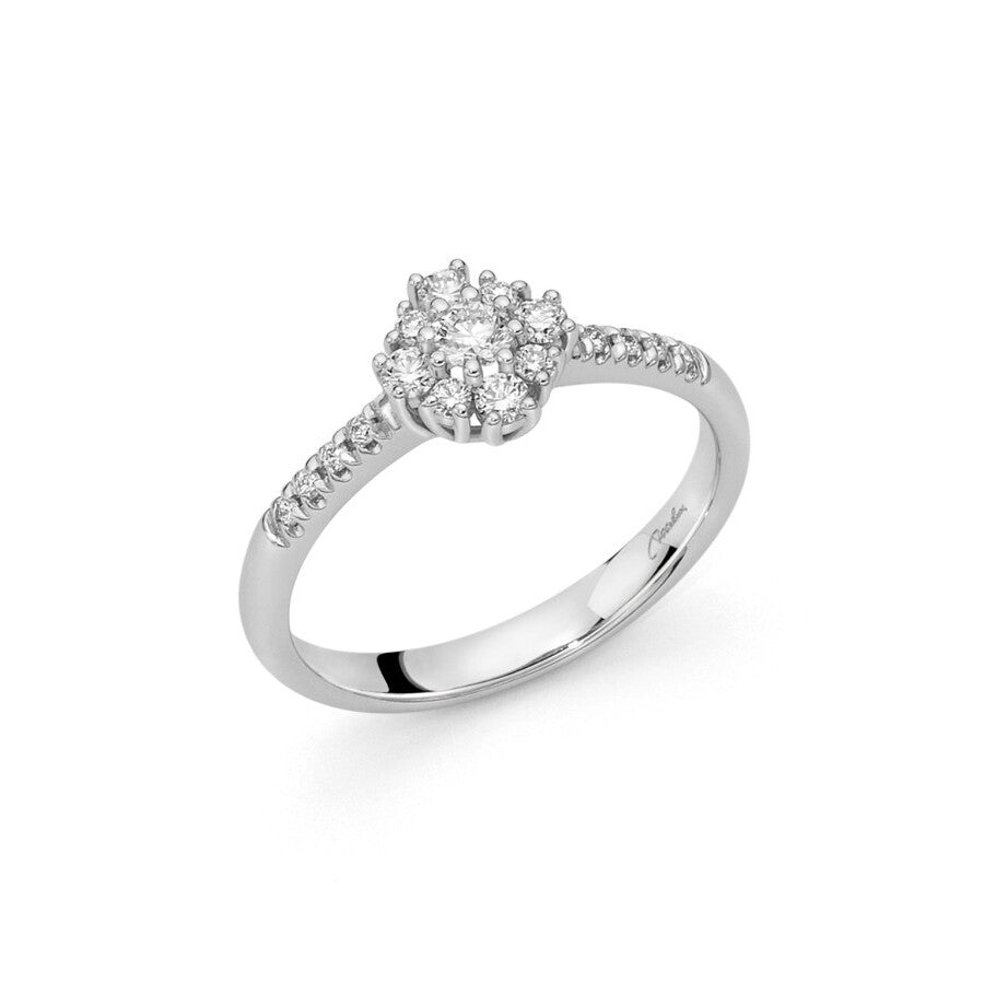 Anello Miluna Oro Bianco e Diamanti