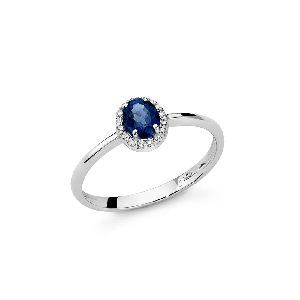 Anello Miluna Oro, Diamanti e Zaffiro