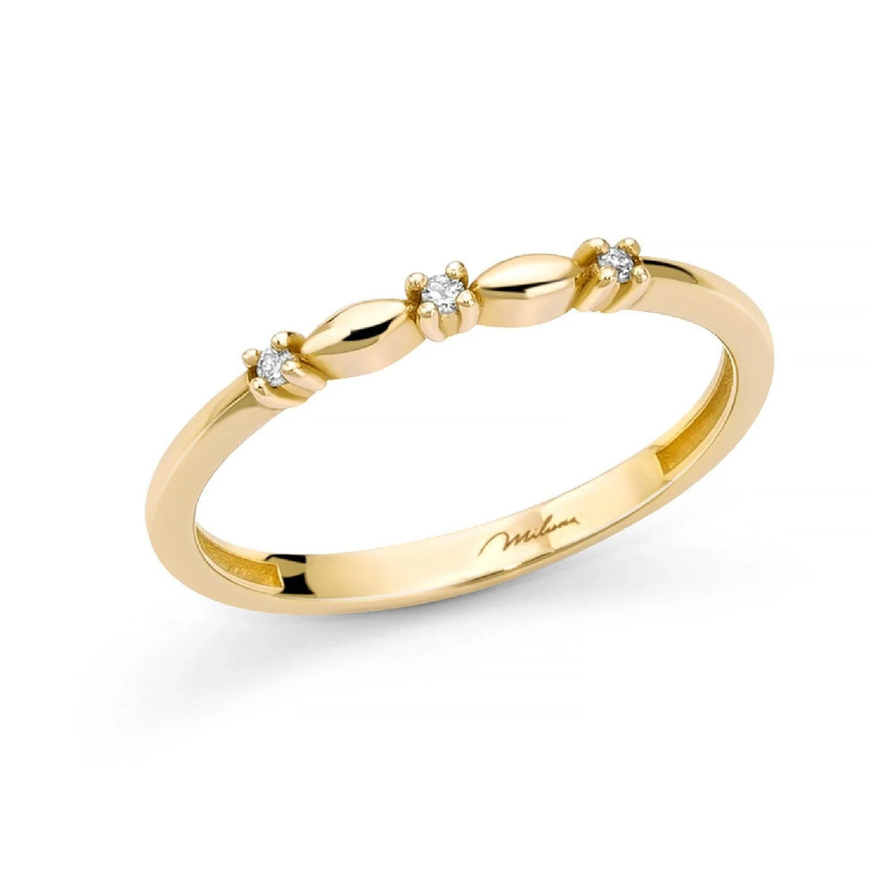 Anello Miluna Oro giallo 9k e Diamanti naturali