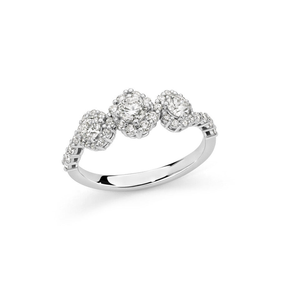 Anello Trilogy Miluna Oro Bianco e Diamanti