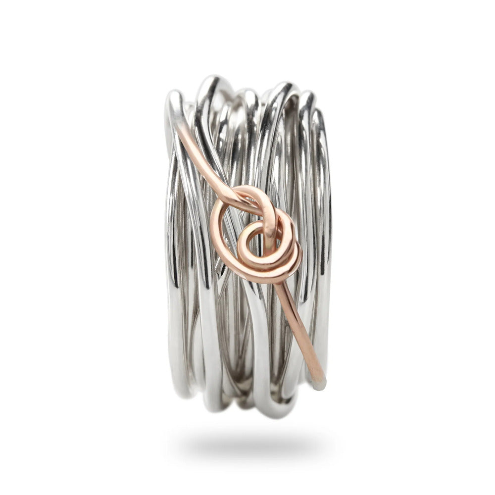 Anello RUBINIA GIOIELLI Filodellavita fili Argento e Nodino Oro Rosa