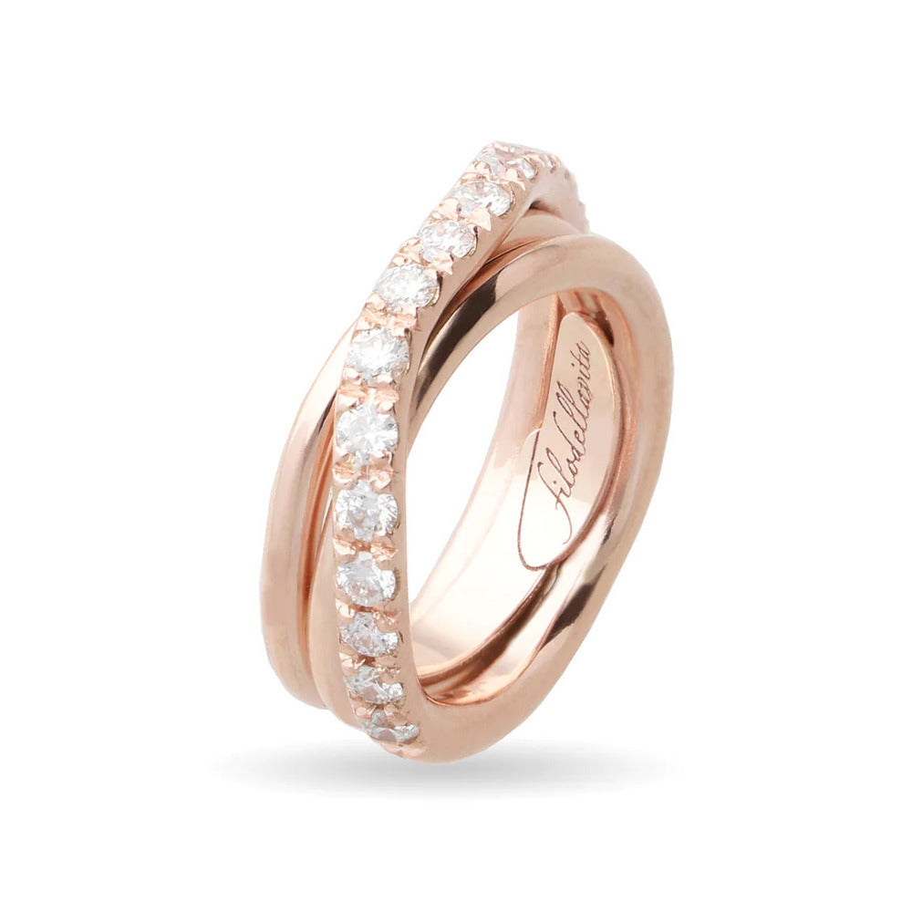 Anello RUBINIA GIOIELLI Filodellavita Prezioso fili Oro Rosa e Diamanti