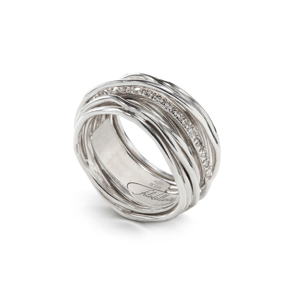 Anello RUBINIA GIOIELLI Filodellavita fili Argento e Diamanti bianchi