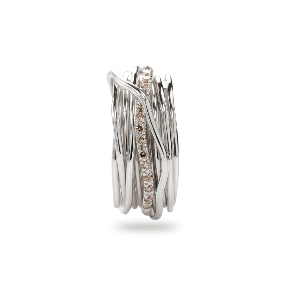 Anello RUBINIA GIOIELLI Filodellavita fili Argento e Diamanti Brown