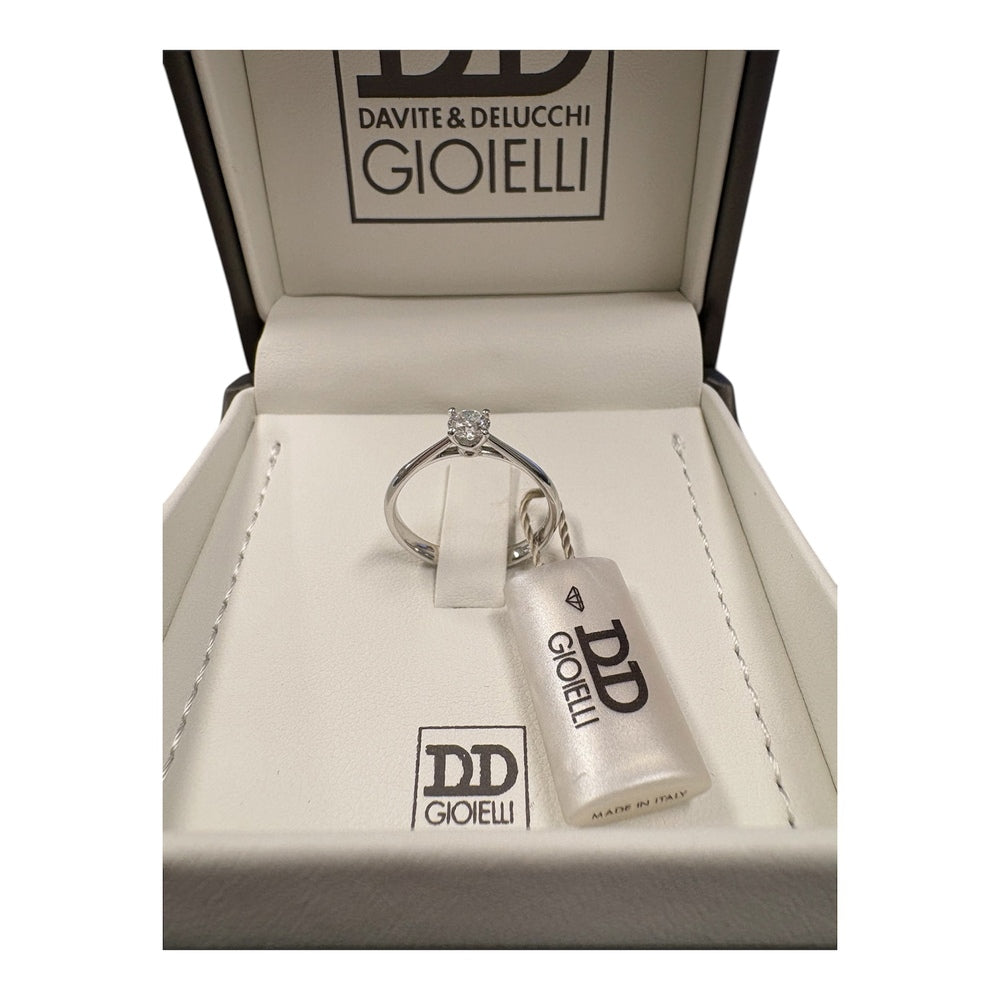Anello Solitario DAVITE&DELUCCHI Oro Bianco e Diamante