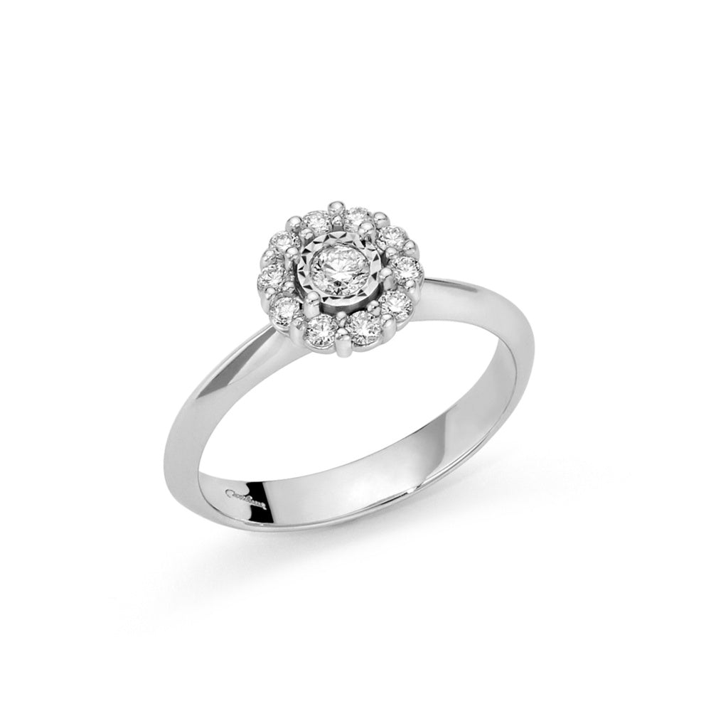 Anello Solitario Miluna Fantasia in Oro con Diamanti