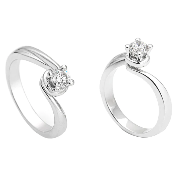 Anello Solitario GIORGIO VISCONTI Oro Bianco e Diamante