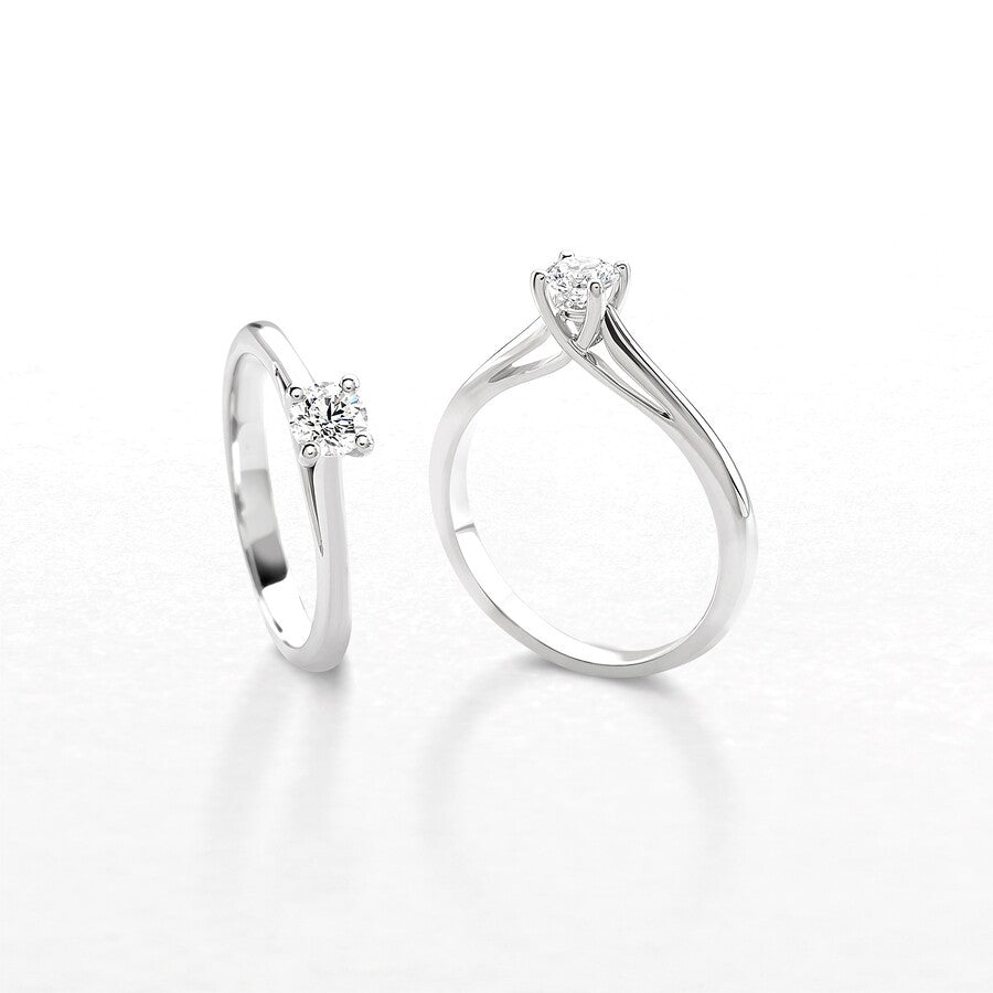 Anello Solitario GIORGIO VISCONTI Oro Bianco e Diamante