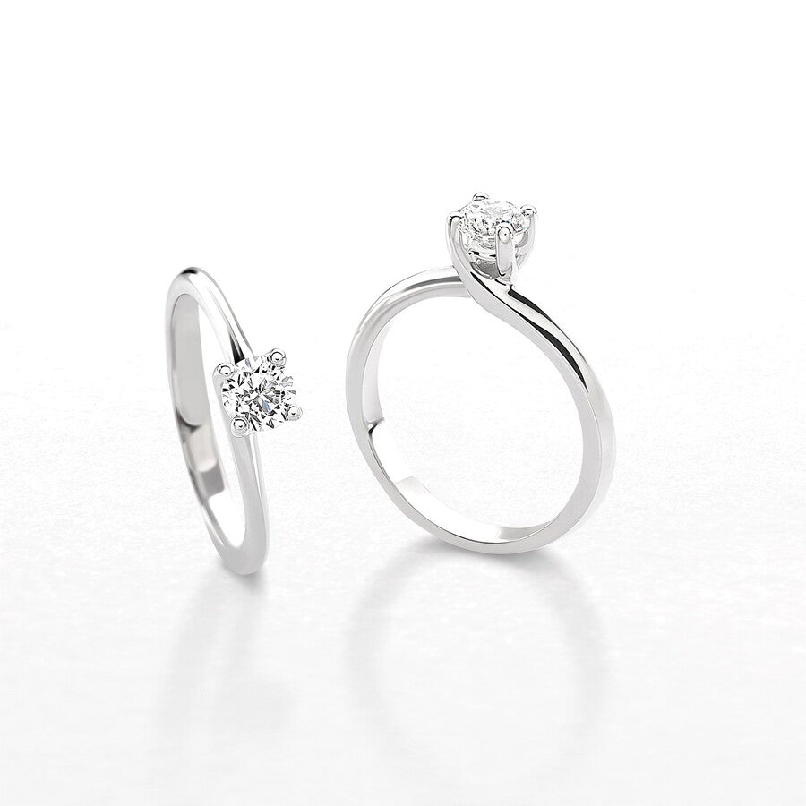 Anello Solitario GIORGIO VISCONTI Oro Bianco e Diamante
