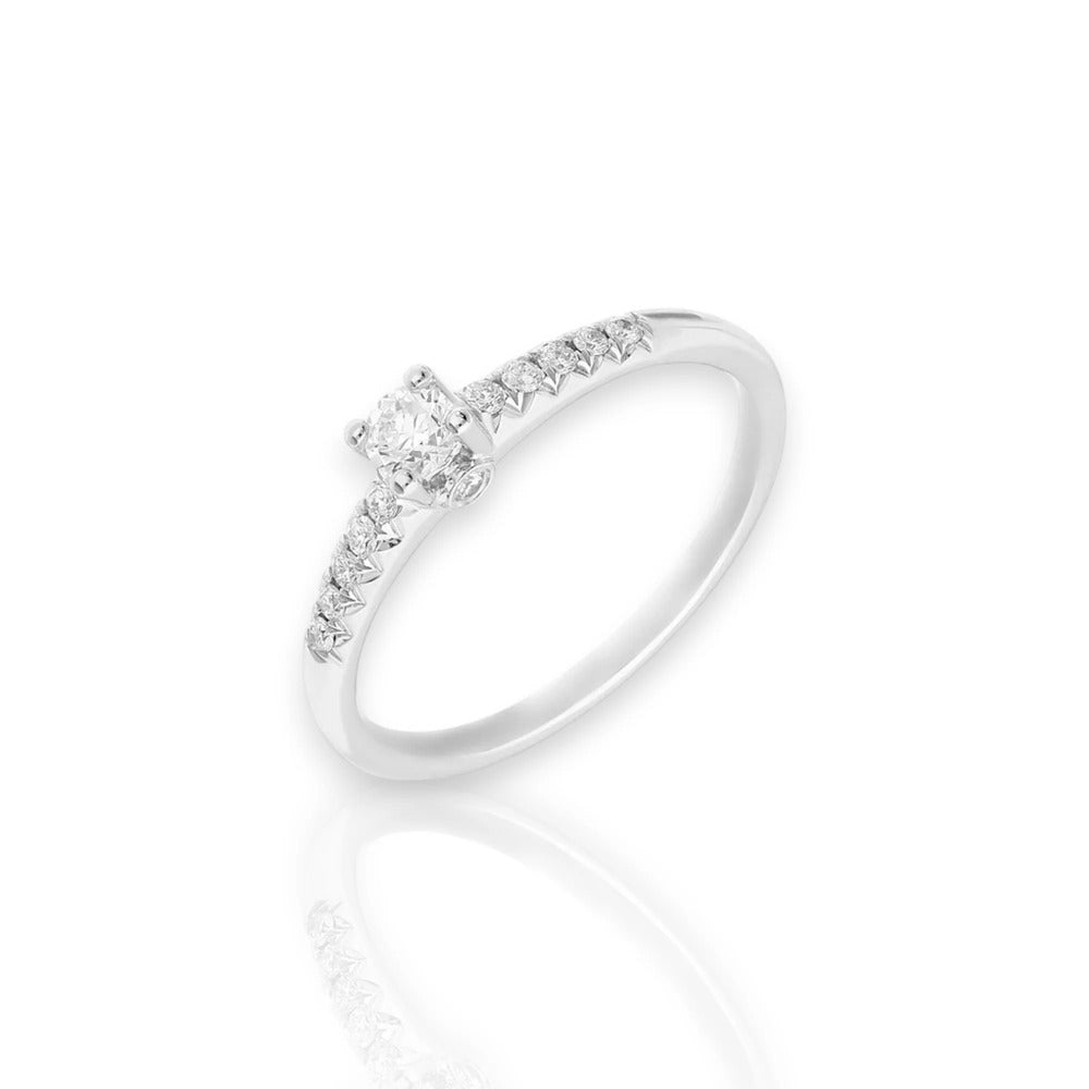 Anello Solitario Giorgio Visconti Oro Bianco e Diamanti