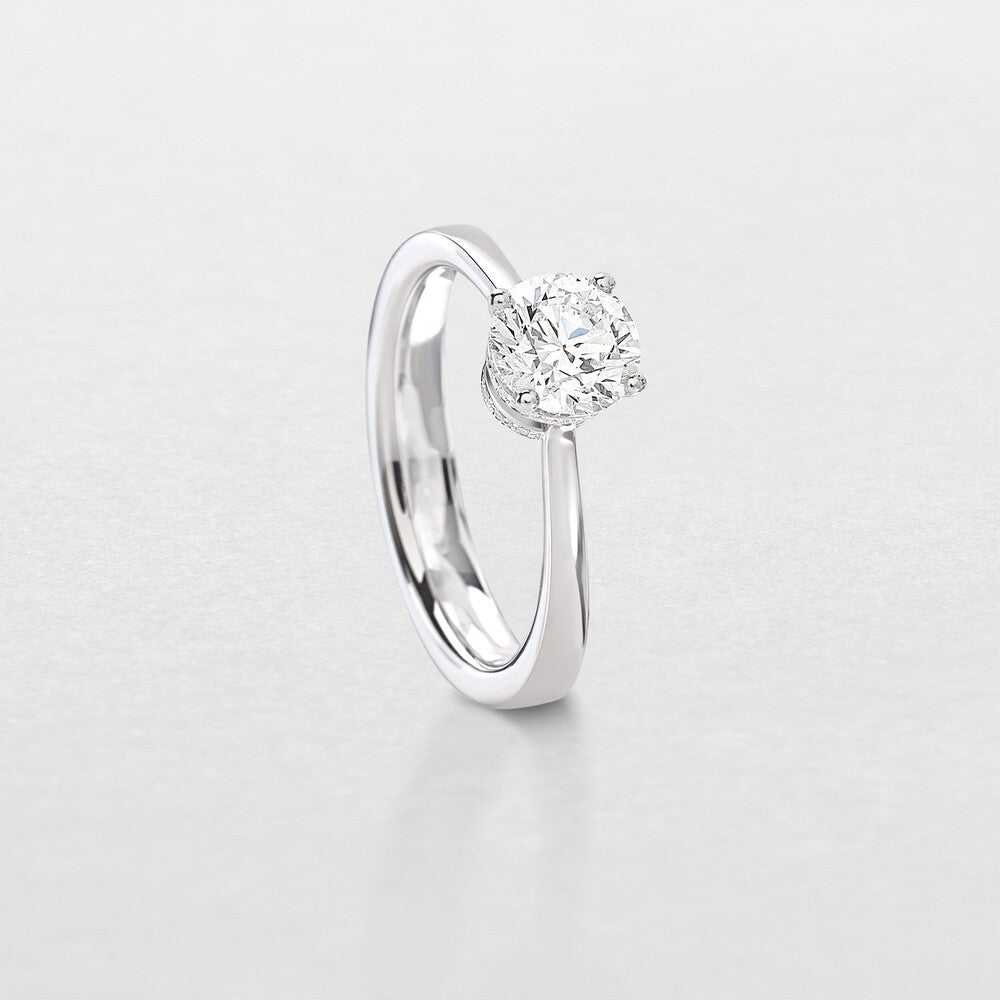 Anello Solitario GIORGIO VISCONTI Oro bianco e Diamanti