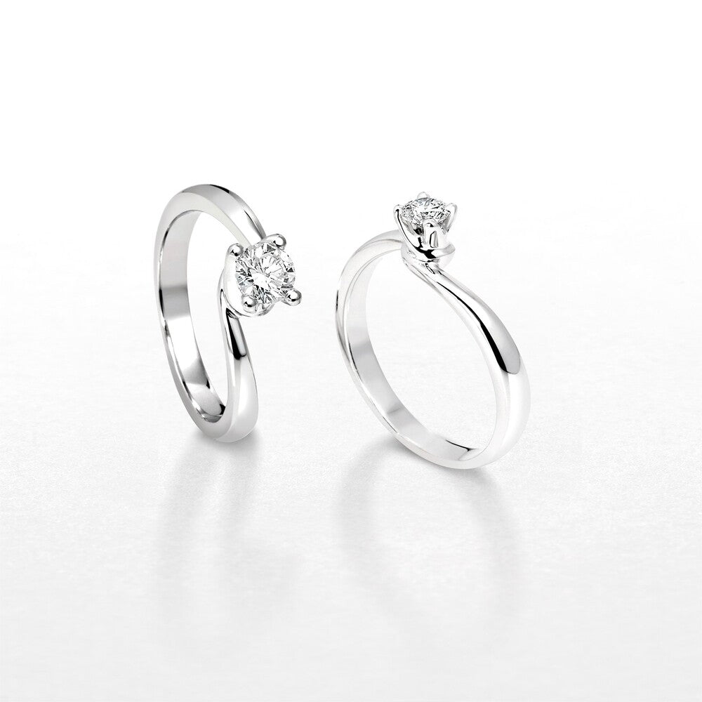Anello Solitario Giorgio Visconti Oro Bianco e Diamante