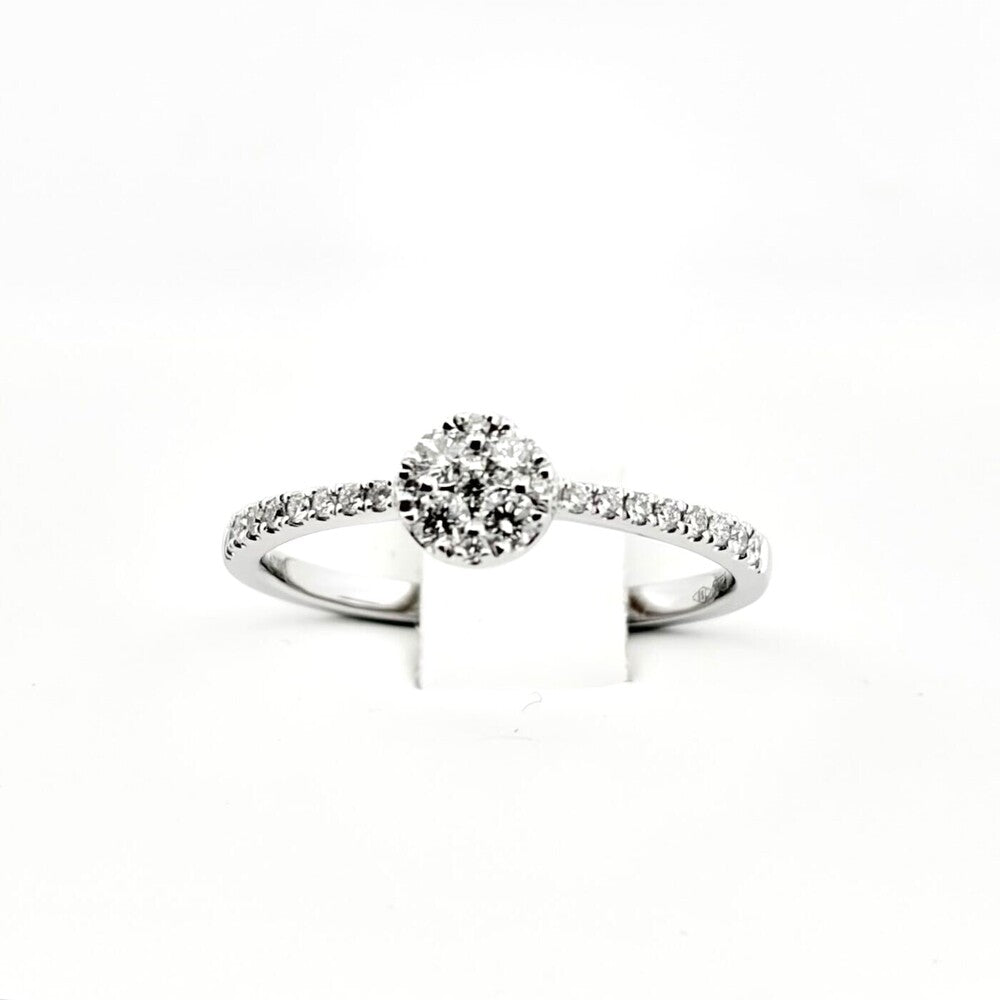 Anello Solitario Giorgio Visconti Oro Bianco 18kt e Diamanti 0,24 ct