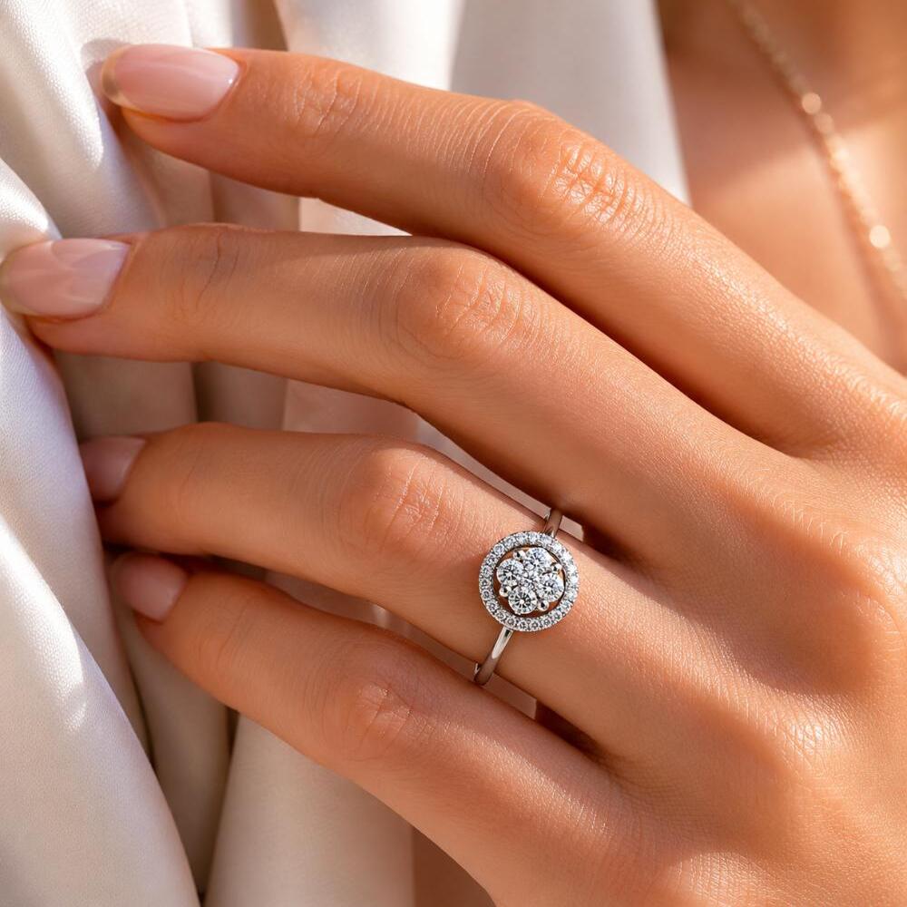 Anello Giorgio Visconti Oro bianco e Pavè di Diamanti naturali
