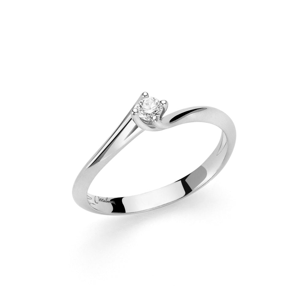 Anello Solitario Miluna Oro bianco e Diamante da 5 Pt.