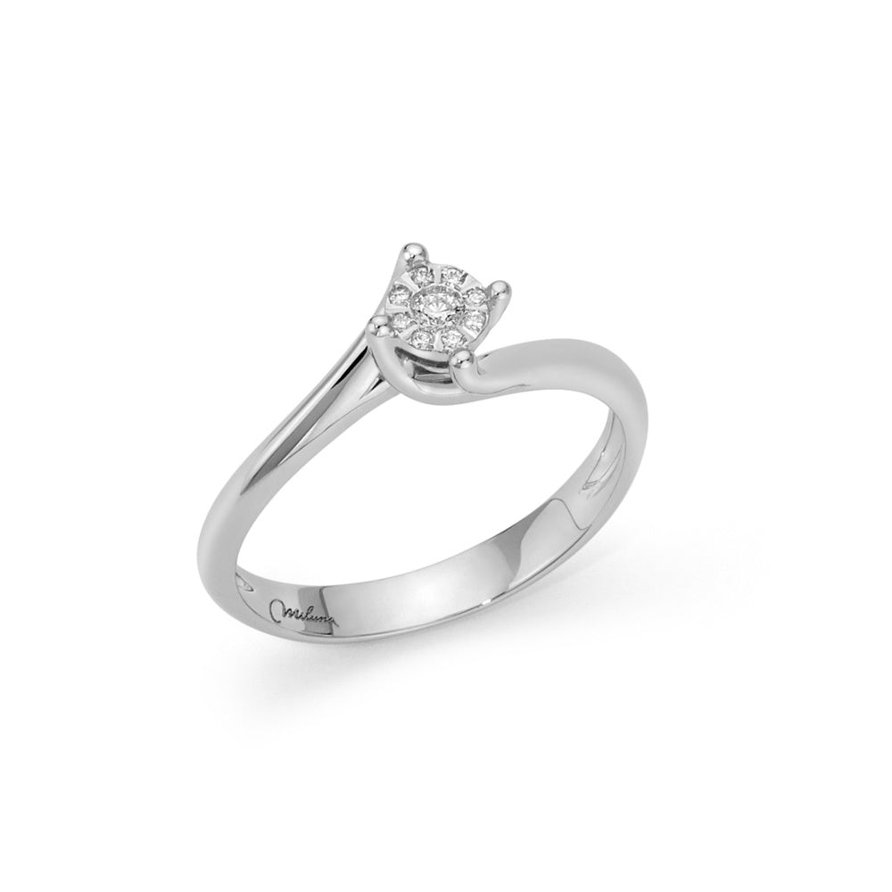 Anello Solitario Miluna Oro e Diamanti