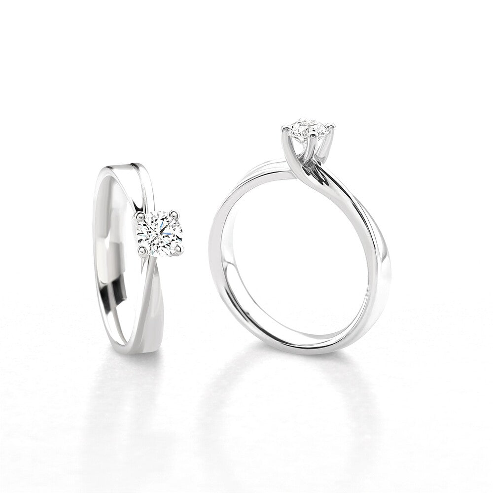 Anello Solitario GIORGIO VISCONTI Oro bianco e Diamante 0,21 ct.