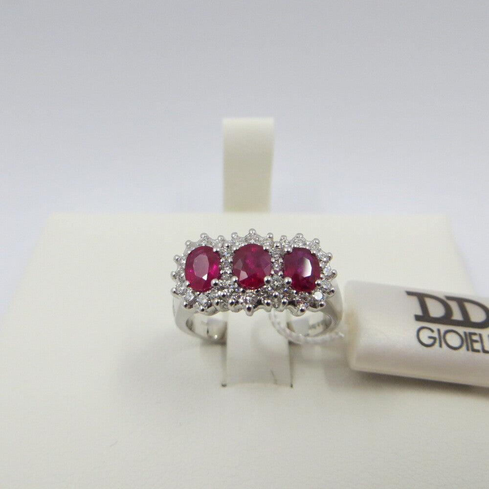 Anello trilogy DAVITE&DELUCCHI Oro, Diamanti e Rubini