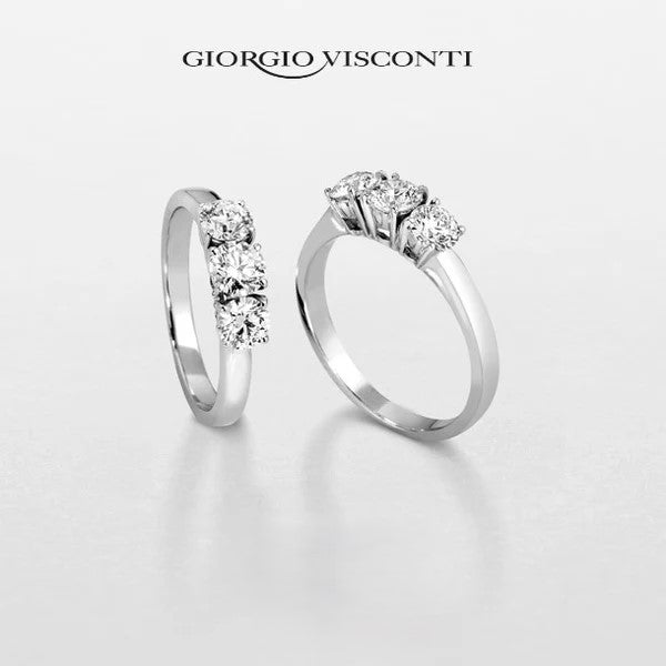 Anello Trilogy GIORGIO VISCONTI Oro Bianco e Diamanti