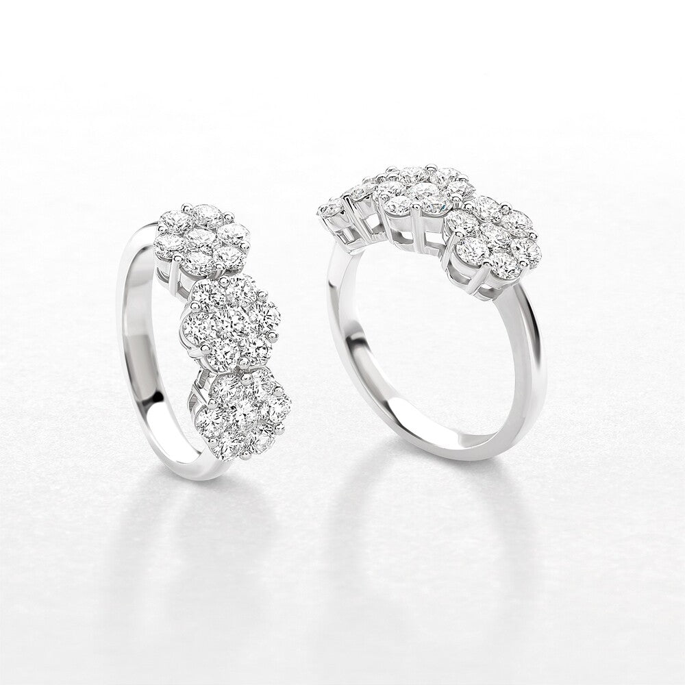 Anello Trilogy GIORGIO VISCONTI Oro bianco e Diamanti ct. 2,05