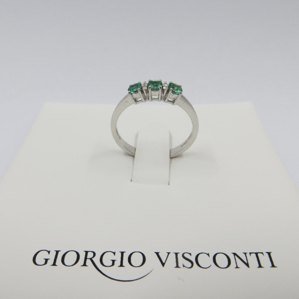 Anello trilogy GIORGIO VISCONTI Oro, Diamanti e Smeraldo