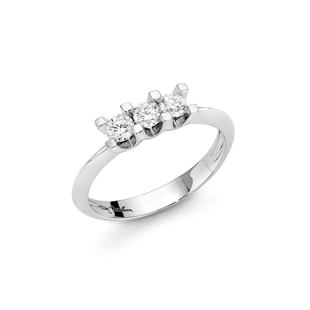 Anello Trilogy Miluna Oro Bianco e Diamanti