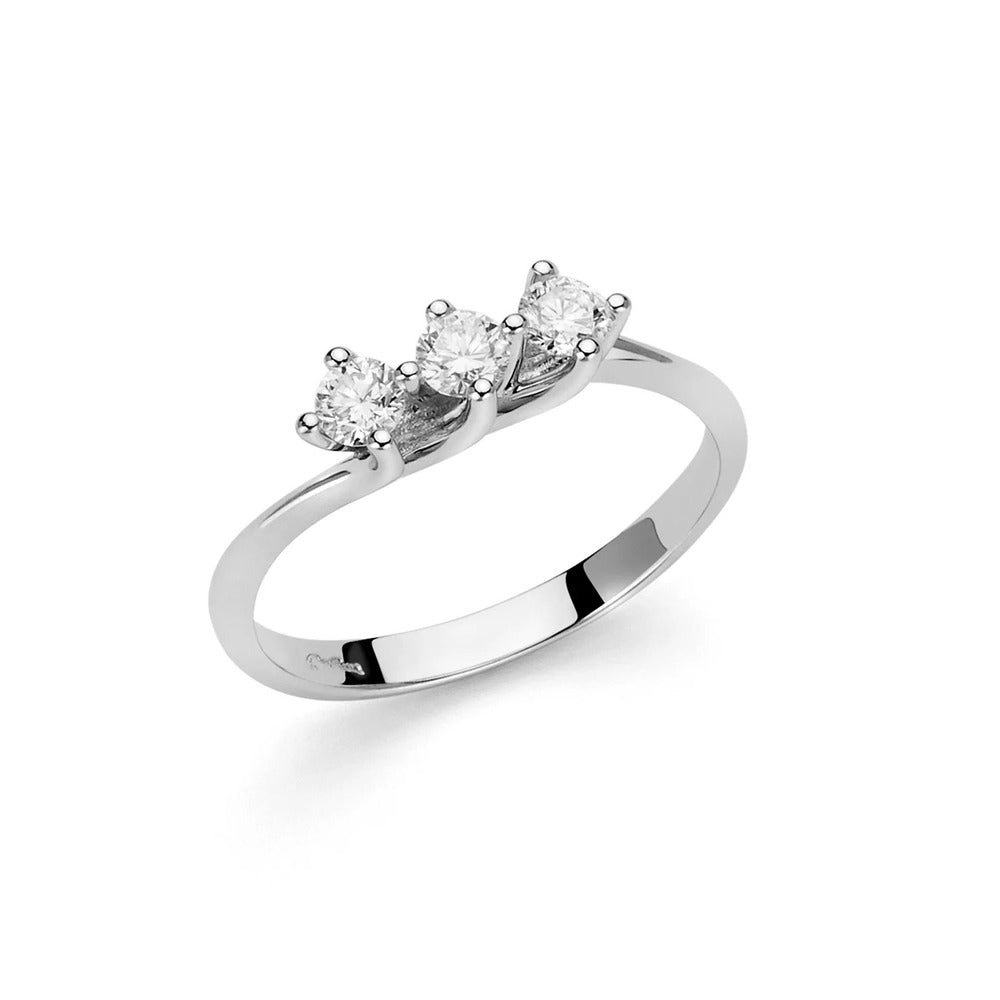 Anello Trilogy Miluna in Oro Bianco con Diamanti