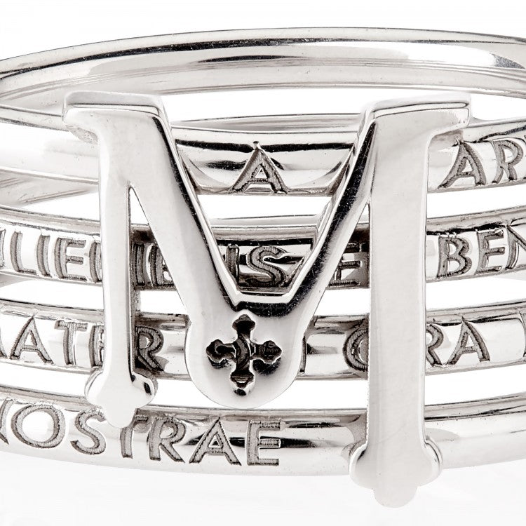 Anello TUUM TUAM X Ave Maria In Argento Rodiato