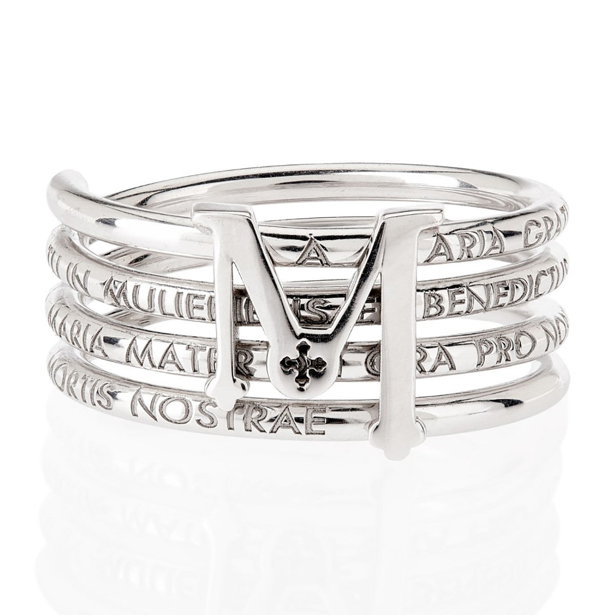 Anello TUUM TUAM X Ave Maria In Argento Rodiato