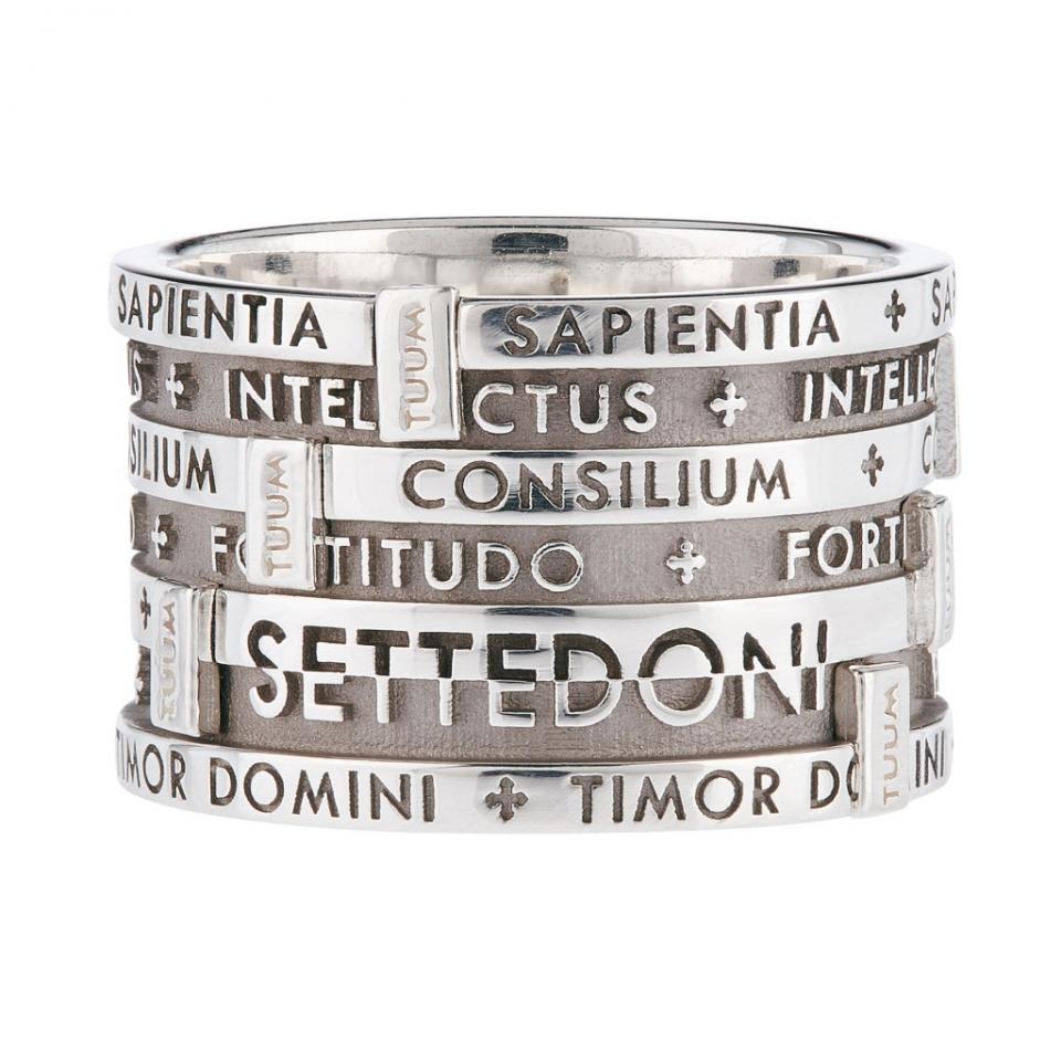 Anello TUUM SETTEDONI in Argento 925 Placcato Rutenio