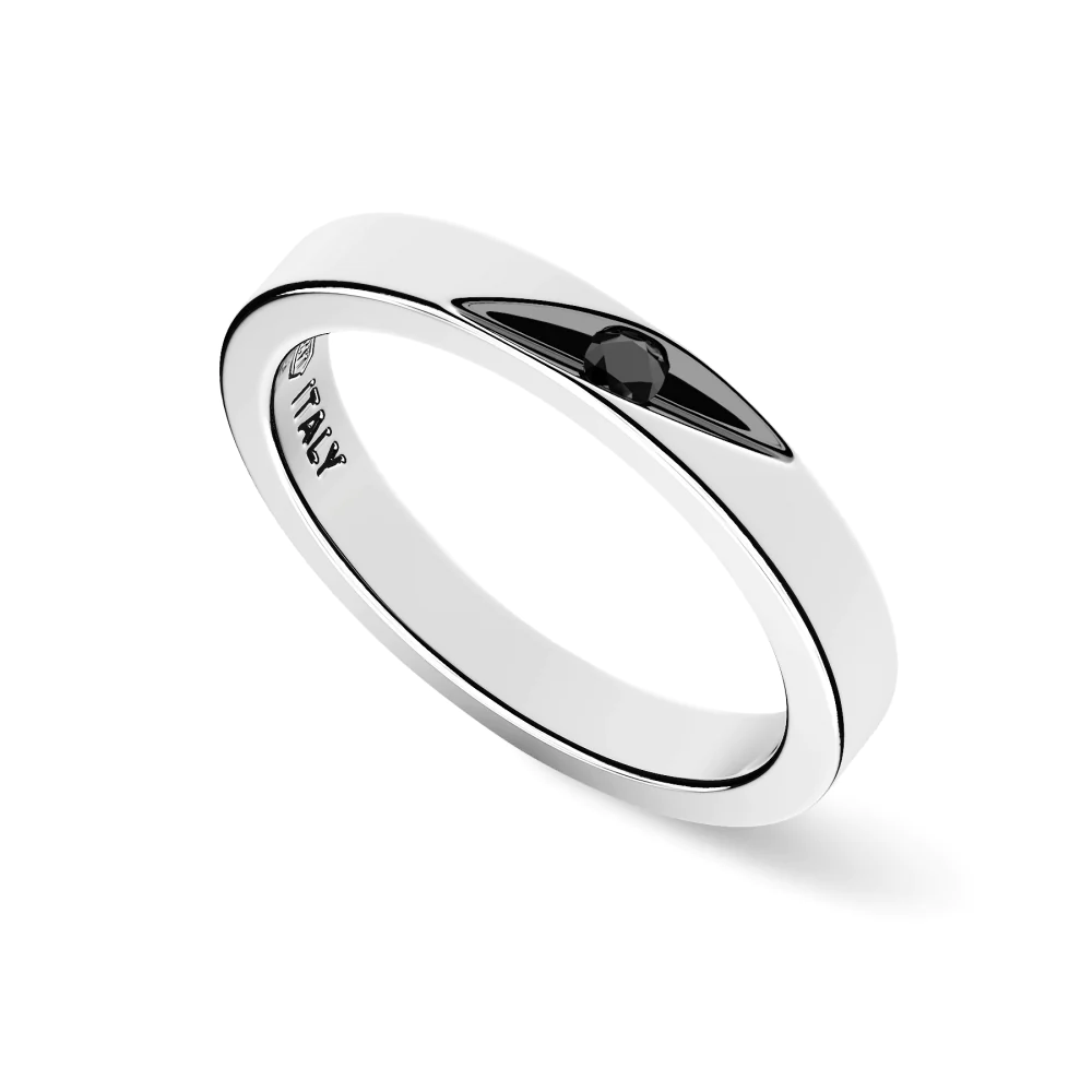 Anello Zancan in Argento con pietra nera Insignia