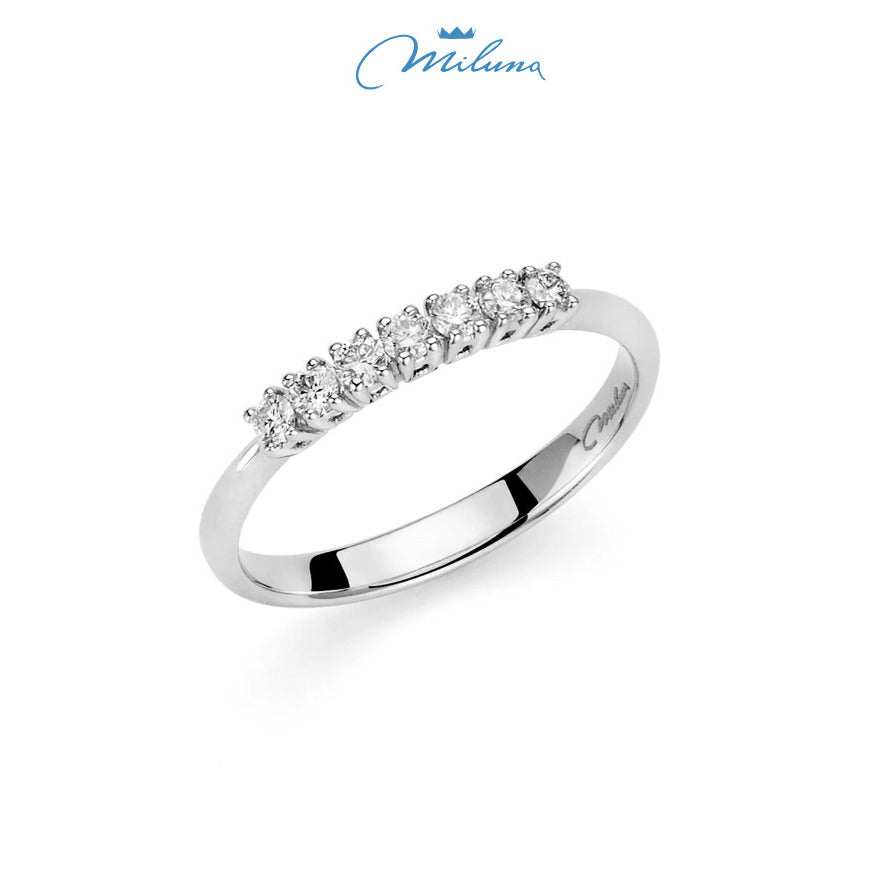 Anello Miluna Oro Bianco e Diamanti