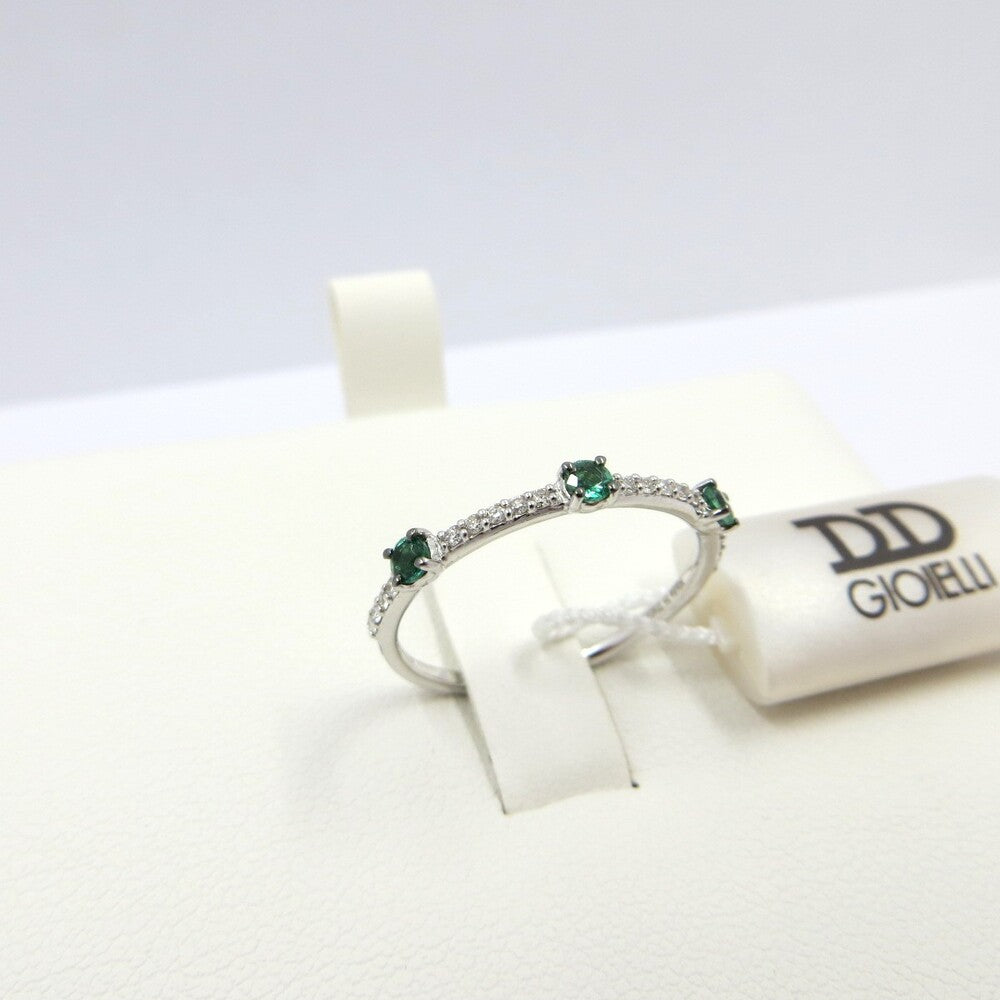 Anello Veretta DAVITE&DELUCCHI Oro Diamanti e Smeraldi