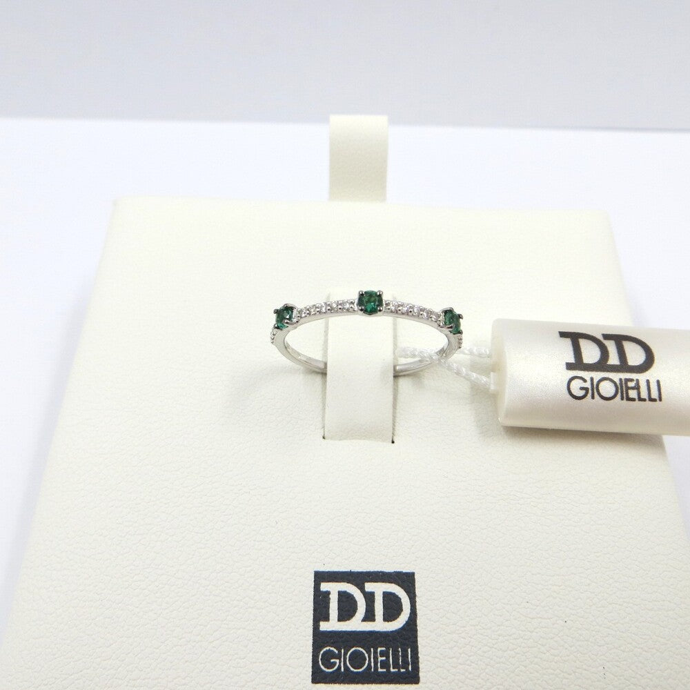 Anello Veretta DAVITE&DELUCCHI Oro Diamanti e Smeraldi