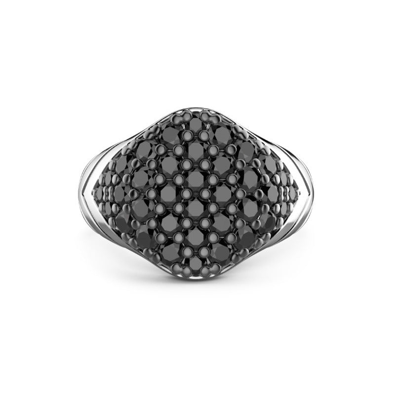 Anello uomo Zancan in Argento e spinelli neri