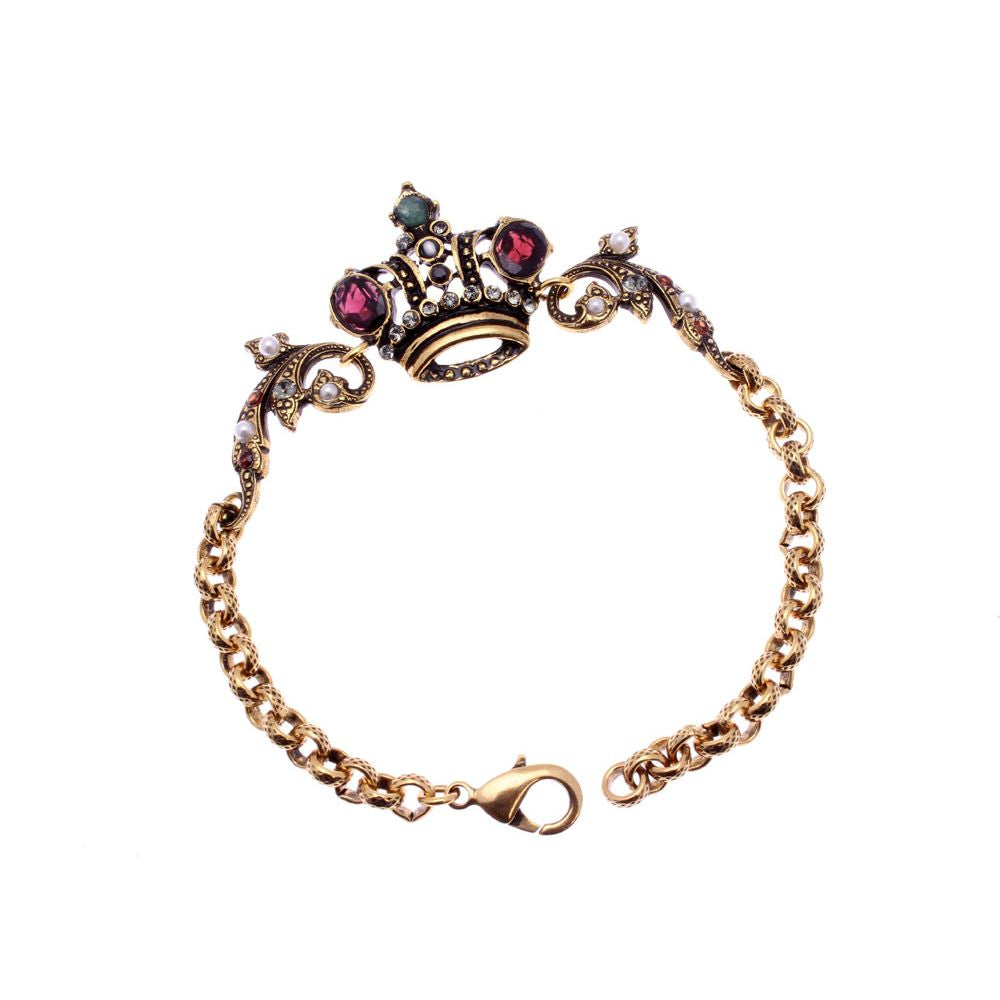 Bracciale Alcozer Corona in Ottone dorato