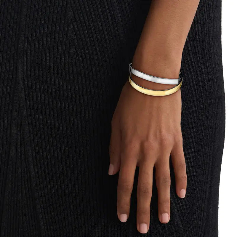 Bracciale rigido Calvin Klein Elliptical in Acciaio Bicolore