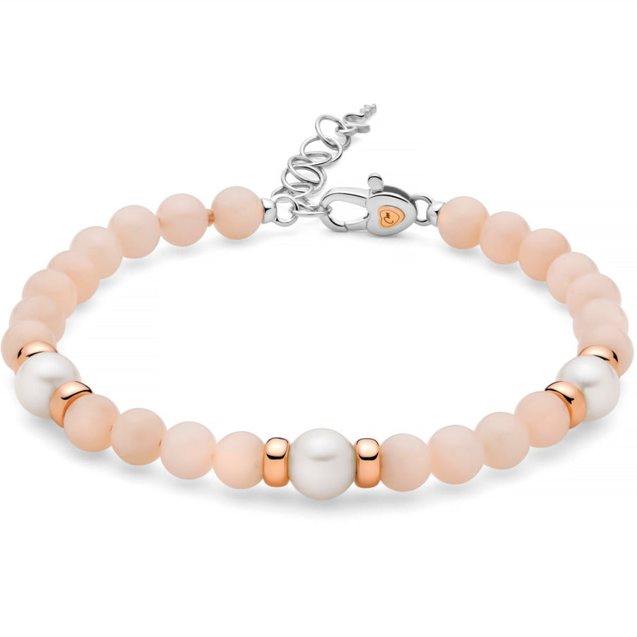 Bracciale Miluna Argento Perle e Giada Pesca