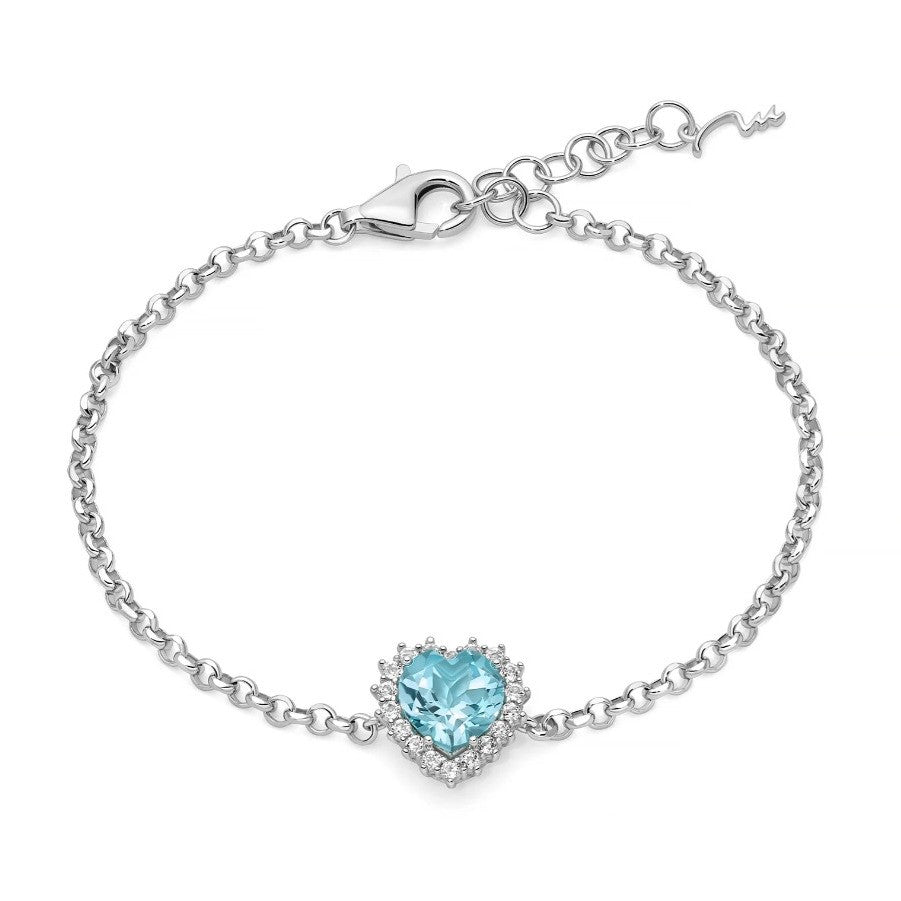 Bracciale Miluna in Argento con Gemma dal Cielo Cuore medio
