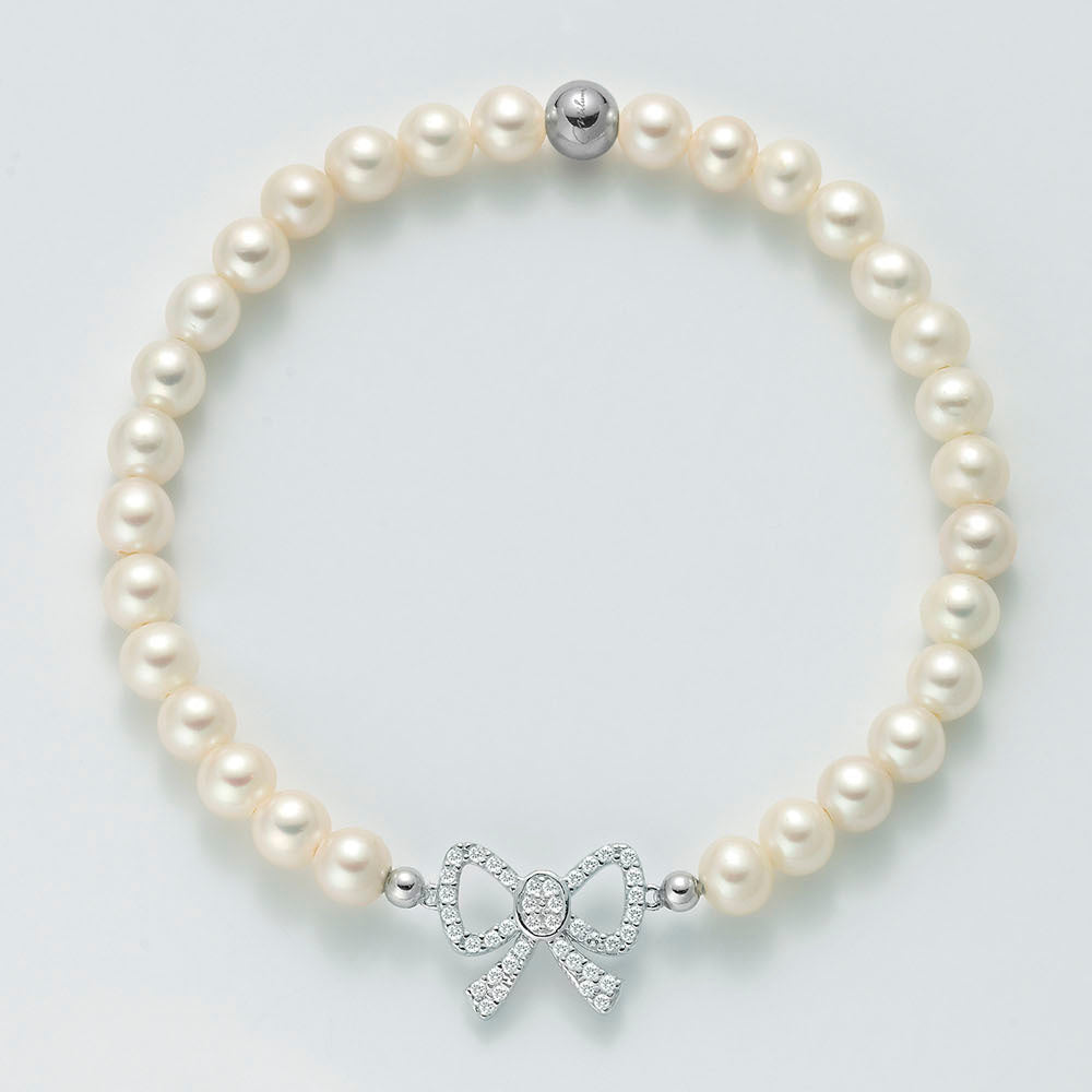 Bracciale di Perle e Topazi Miluna Fiocco Argento